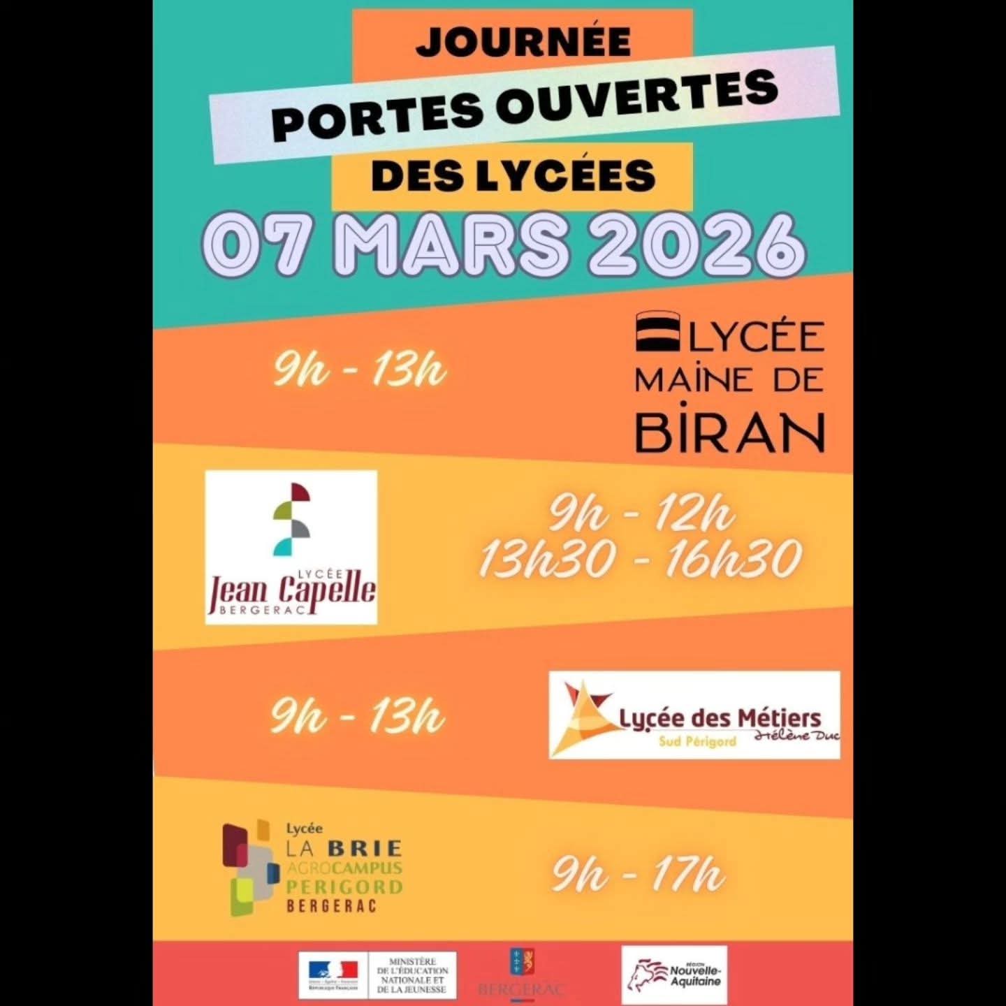 PORTES OUVERTES LE SAMEDI 7 MARS DE 8H30 A 13H
